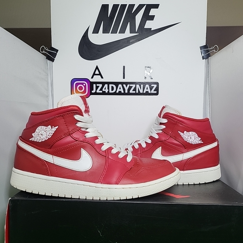 Size 9- Jordan 1 Mid Gym Red 2.0~ 554724 600  Womens size 10.5, Men/Youth Size 9